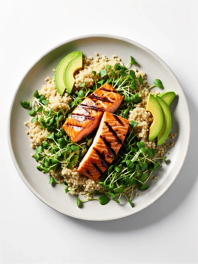 Balanced nutritious meal set